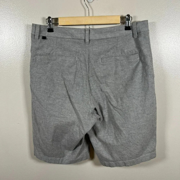 Lululemon Commission Short Mens Size 33 Relaxed Qwick Oxford 11" Gray Flat Front - Picture 2 of 9